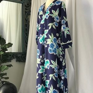 Oscar de la Renta Floral Pajama - Blue and Green